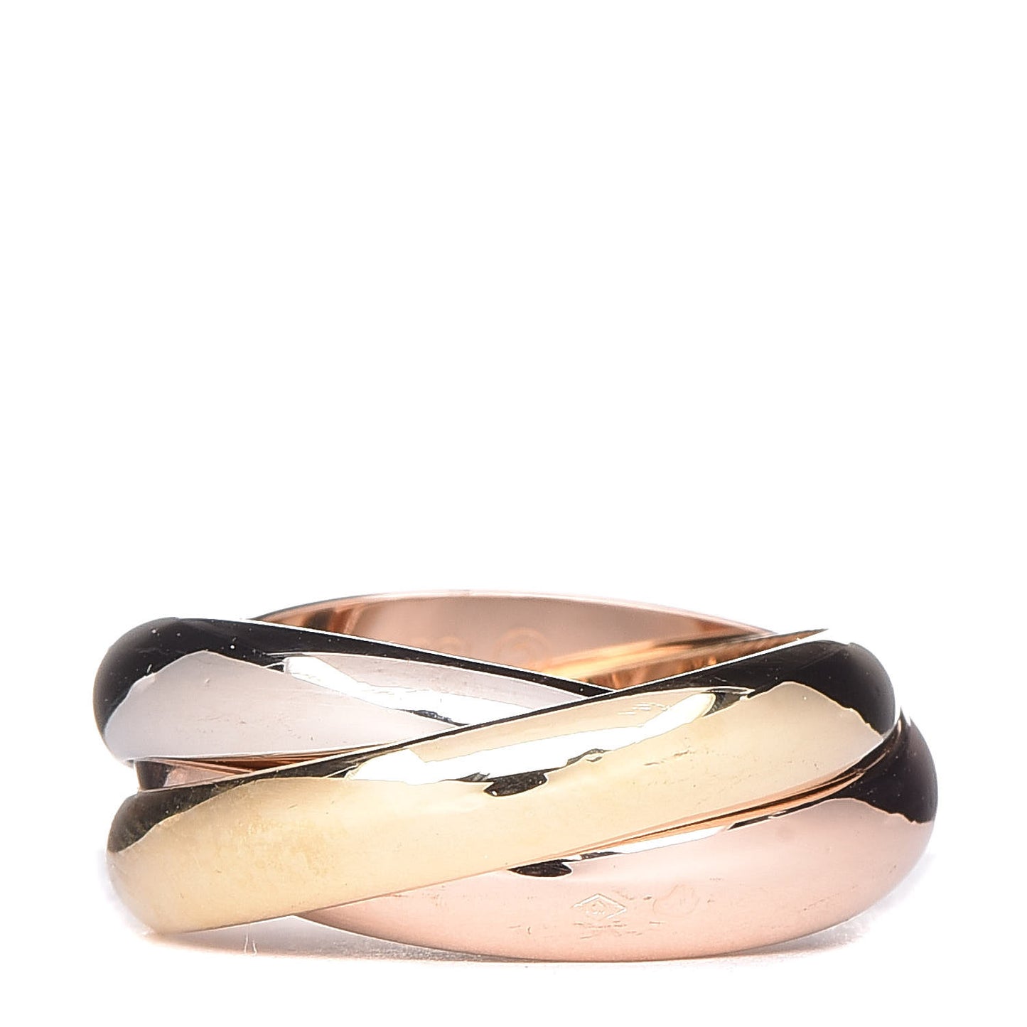 18K Pink Yellow White Gold Classic Trinity Ring 53 6.25