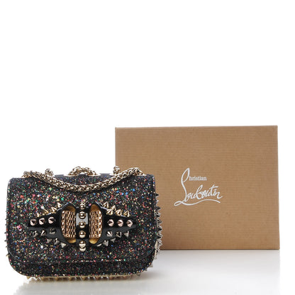 Christian Louboutin Glitter Calfskin Spikes Sweety Charity NV Crossbody Gold 7 of 7