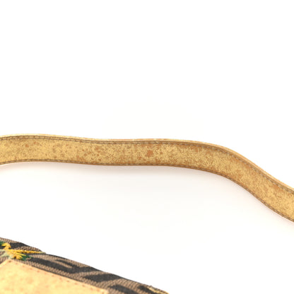 Fendi Zucca Floral Embroidered Baguette Tobacco Gold 12 of 14