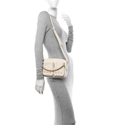 Chanel Calfskin Quilted Small Camera Case White 2 of 11