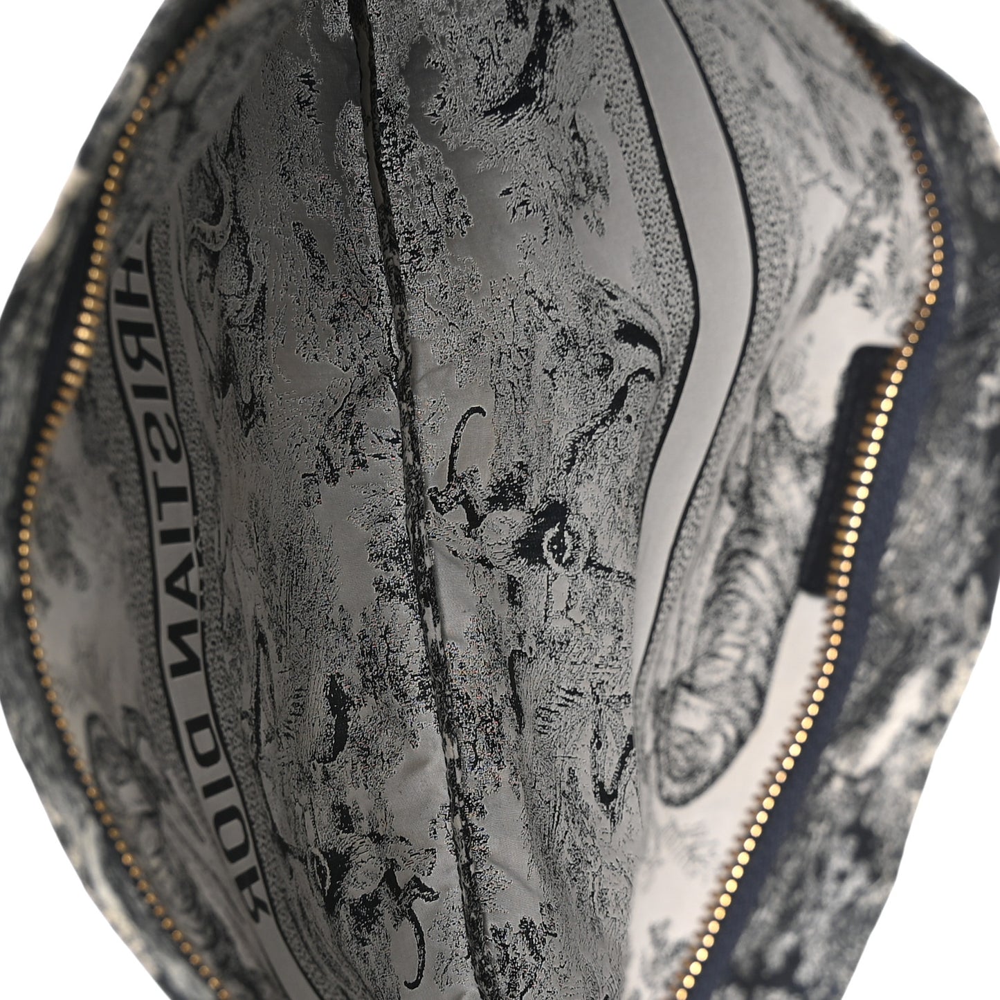 Technical Fabric Toile De Jouy Reverse Diortravel Zipped Pouch Blue Multicolor