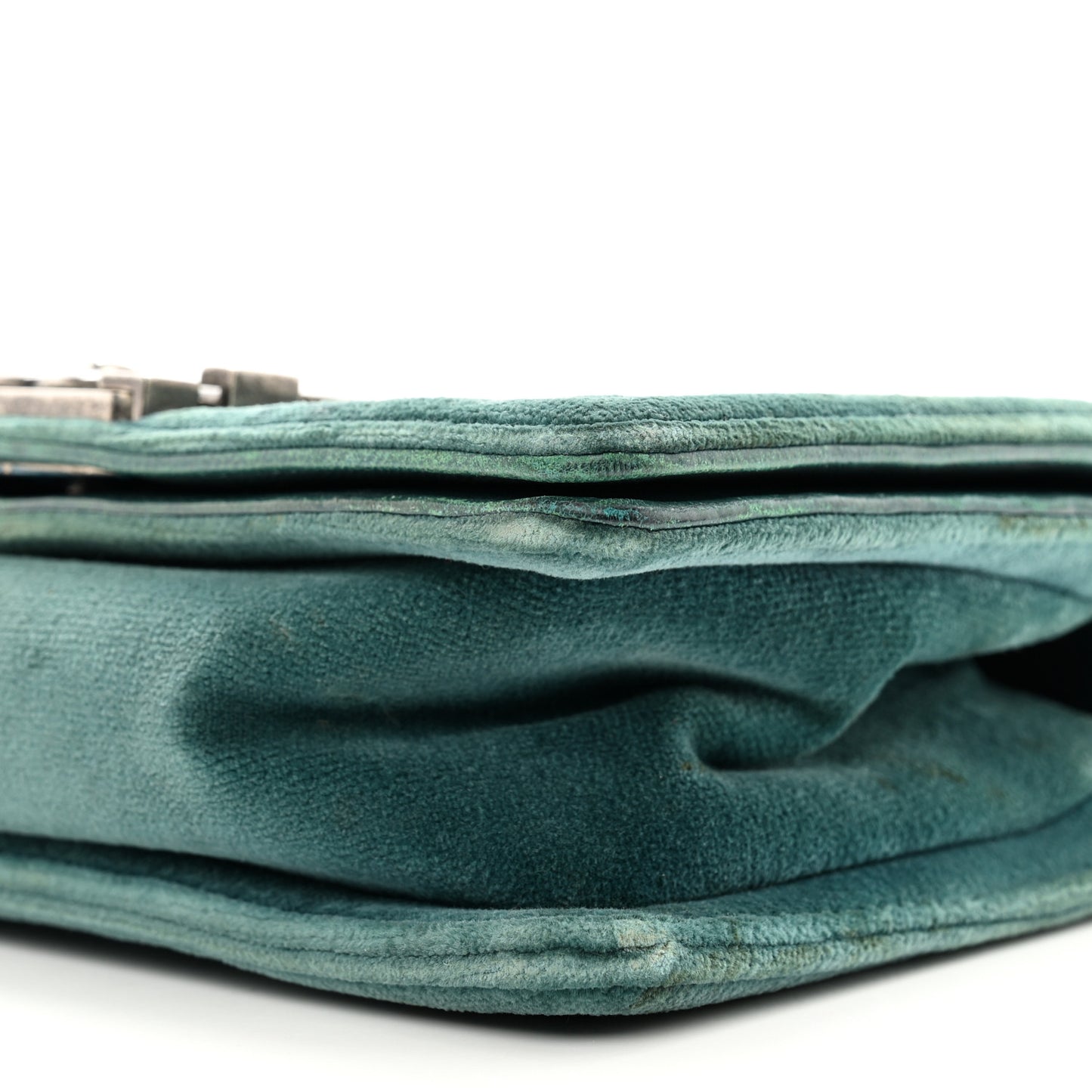 Velvet Quilted Small Boy Flap Turquoise