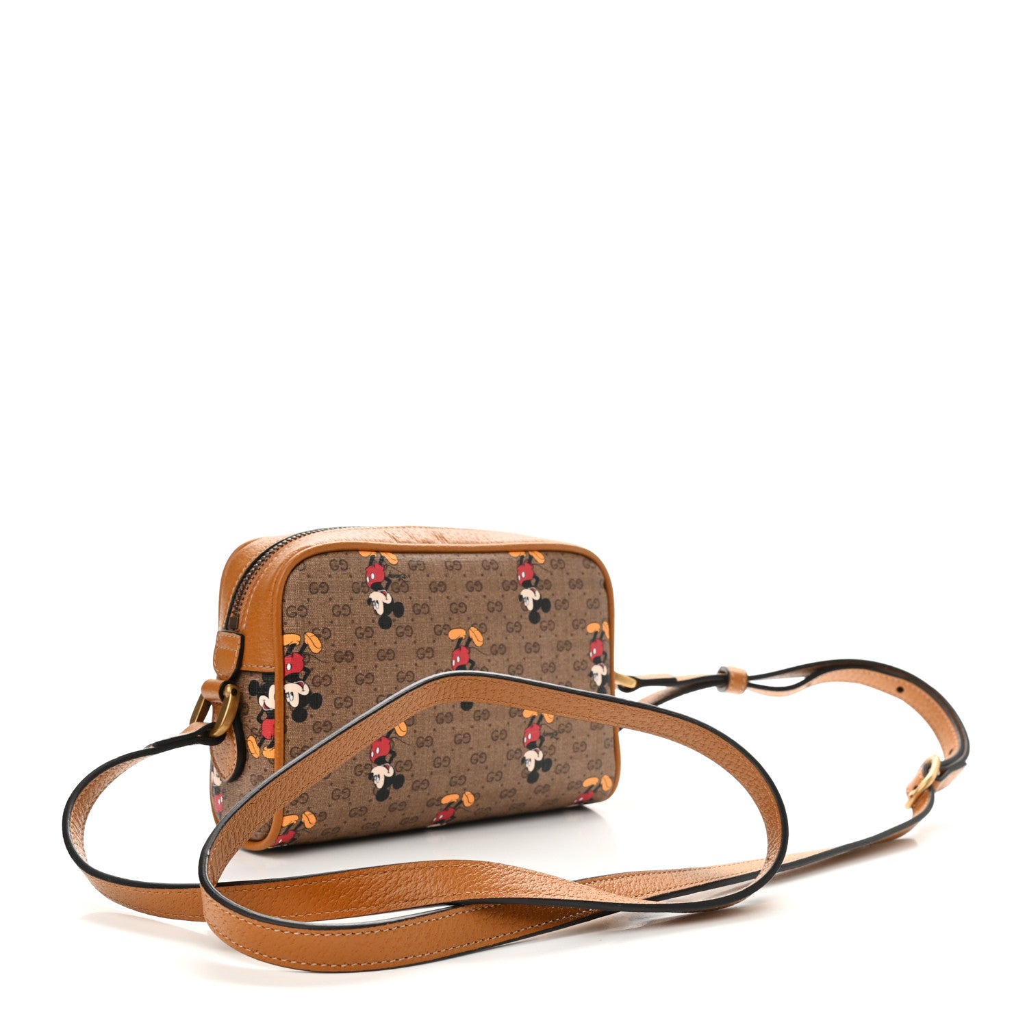 Gucci X DISNEY Mini Vintage GG Supreme Monogram Mickey Mouse Shoulder Bag Beige Vintage Sun Oil 3 of 9