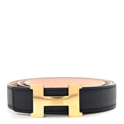 Hermes Epsom Swift 24mm Mini Constance H Belt 90 36 Bleu Nuit Rose Sakura 1 of 5