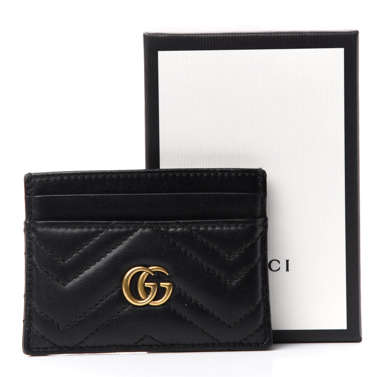 Gucci Calfskin Matelasse GG Marmont Card Holder Black 6 of 6