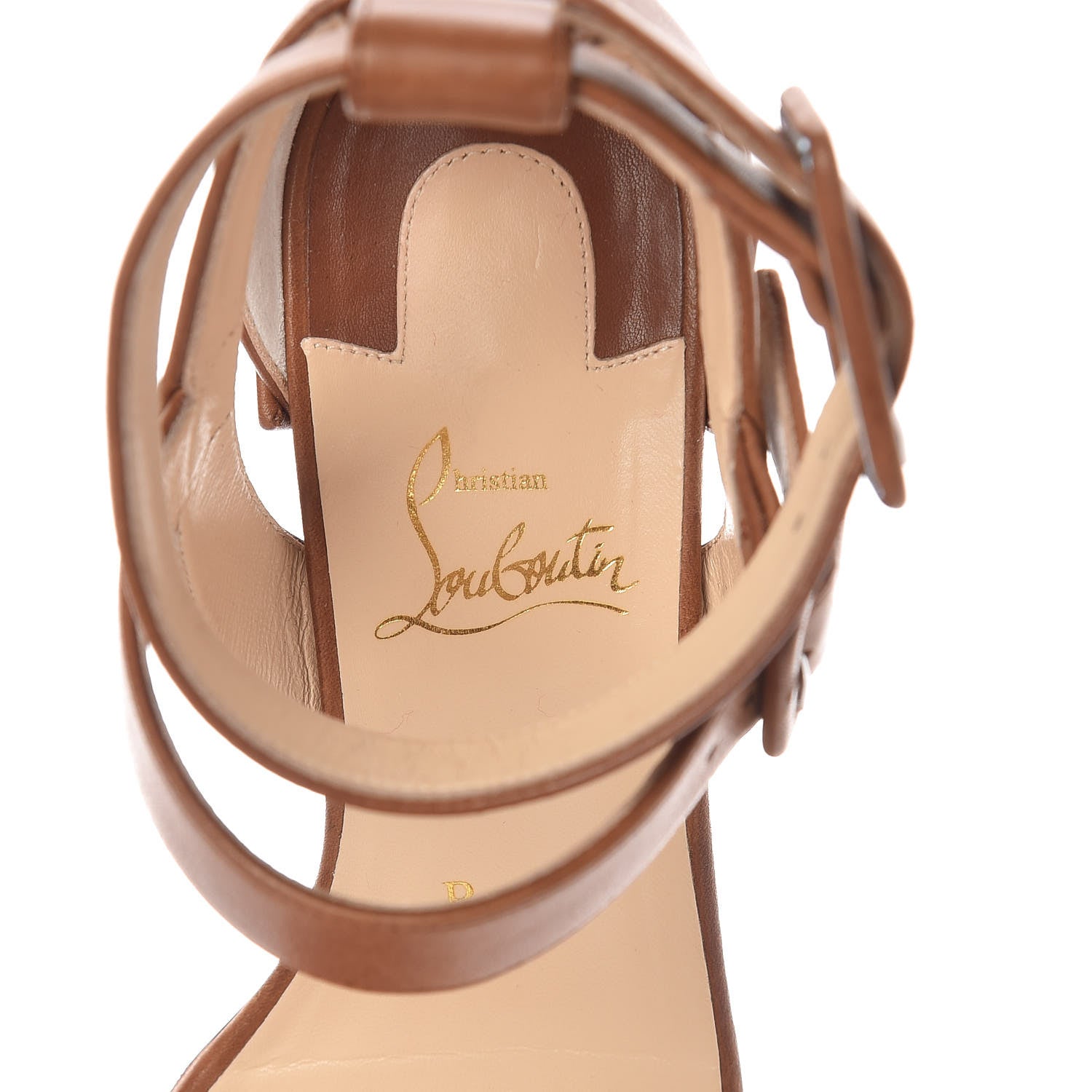 Christian Louboutin Calf Multipot 25 Block Heel Sandals 37.5 Cuoio 8 of 13