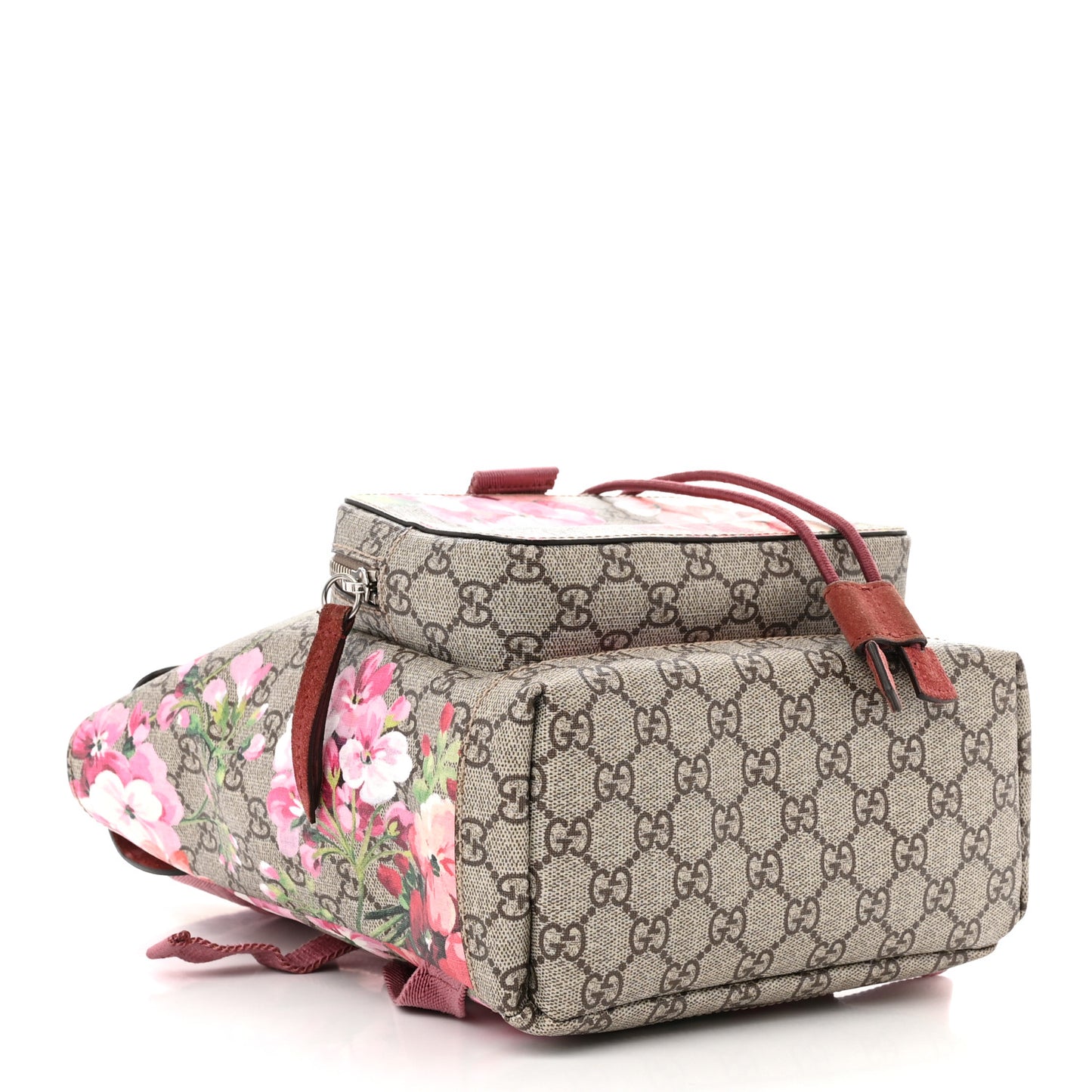 GG Supreme Monogram Blooms Small Single Buckle Backpack Beige Multicolor Dry Rose