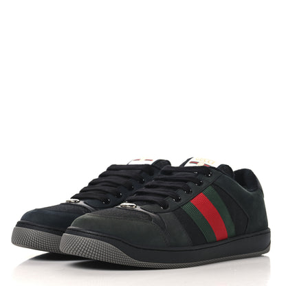Gucci Calfskin Nylon GG Monogram Calfskin Web Mens Screener Sneakers 8 Black 4 of 10