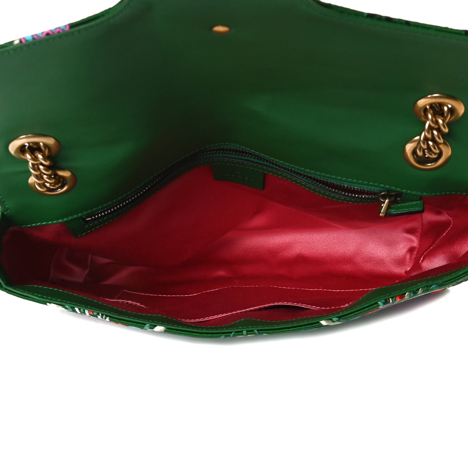 Gucci Jacquard Matelasse Floral Medium GG Marmont Shoulder Bag Green 5 of 17