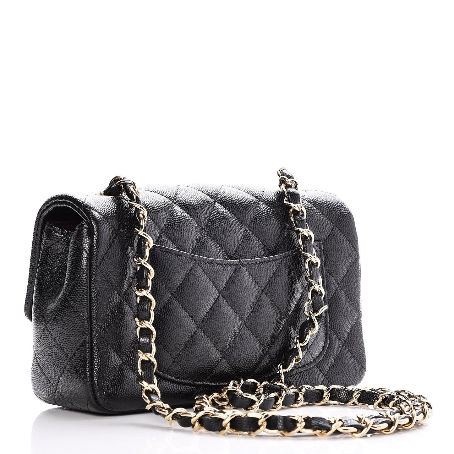 Caviar Quilted Mini Rectangular Flap Black