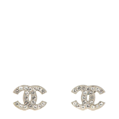 Chanel Crystal Timeless CC Earrings Silver 1 of 5
