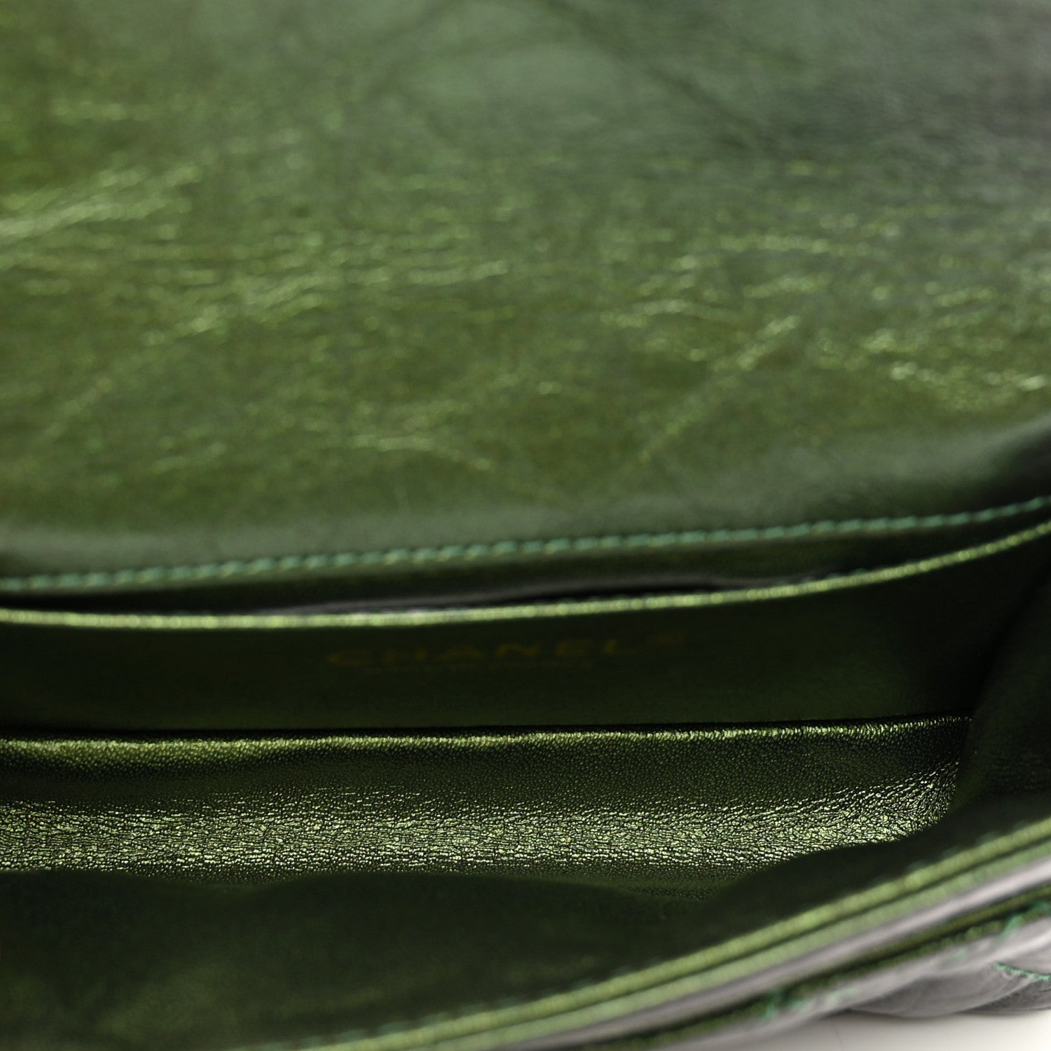 Chanel Metallic Aged Calfskin Quilted 2.55 Reissue Flap Belt Bag Clutch Green 6 of 10