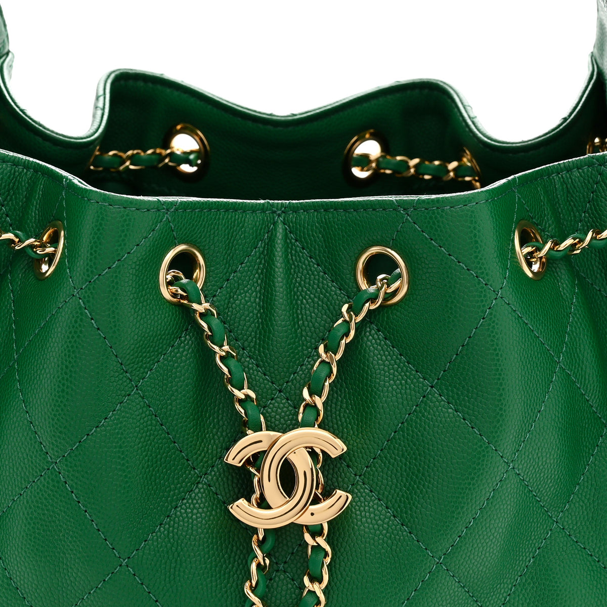 Chanel Caviar Quilted Small Chanel 25 Handbag Green 8 of 11