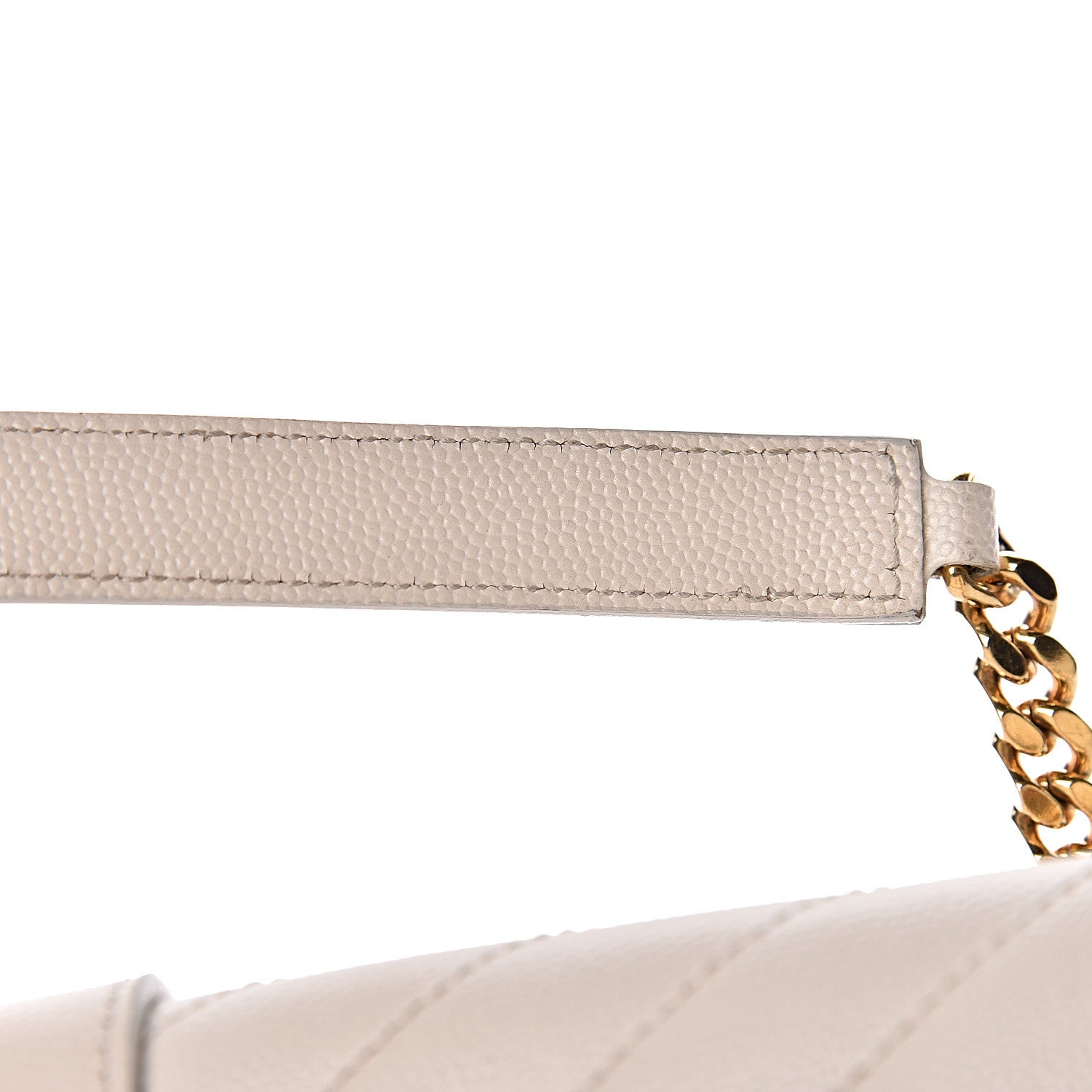 Saint Laurent Grain De Poudre Matelasse Chevron Large Monogram Satchel White 16 of 17
