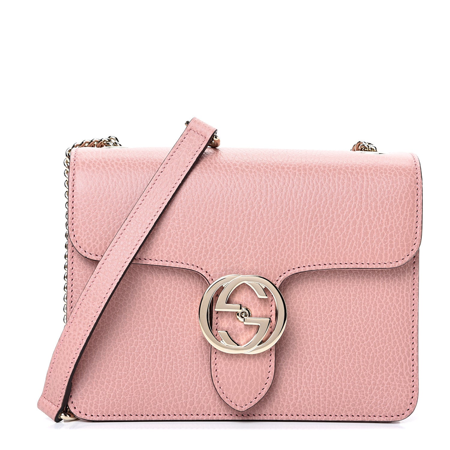 Gucci Dollar Calfskin Small Interlocking G Shoulder Bag Soft Pink 1 of 9
