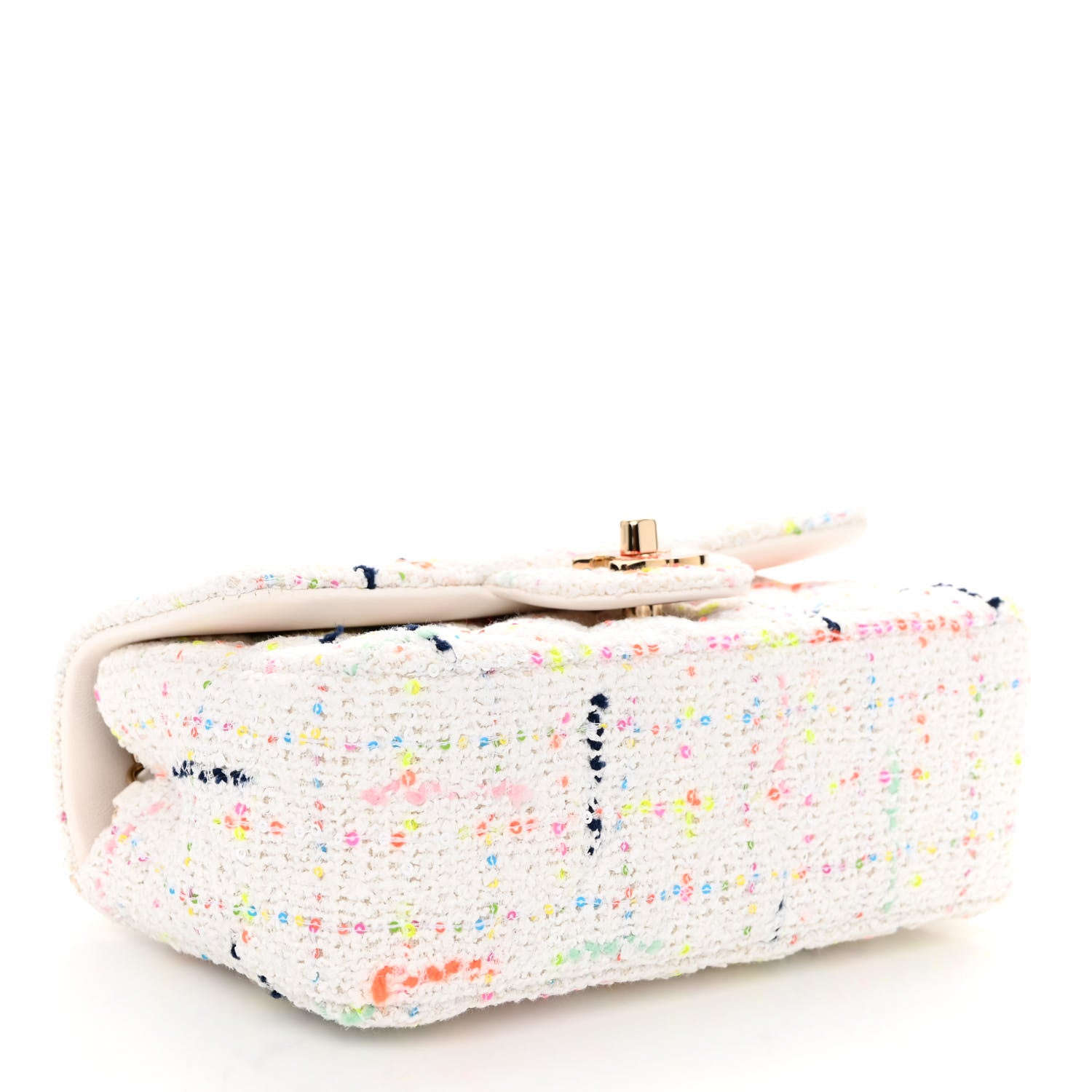 Chanel Tweed Mini Rectangular Flap White Multicolor 4 of 10