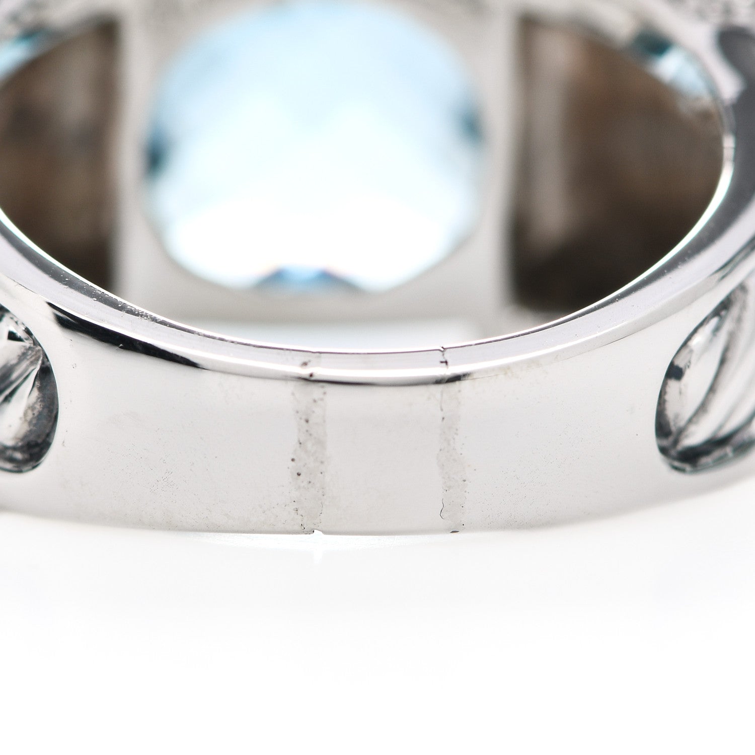 David Yurman Sterling Silver Blue Topaz Diamond 14mm Cocktail Ring 57 8 6 of 7