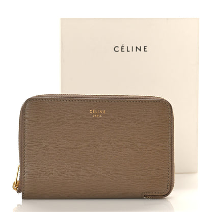 Celine Grained Calfskin Compact Zipped Wallet Kohl 9 of 9