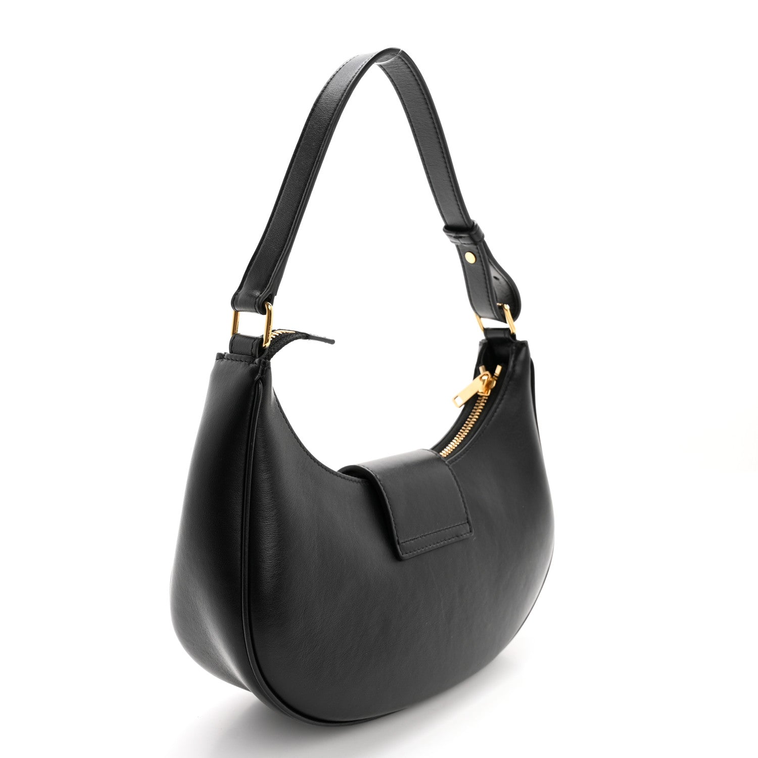 Celine Smooth Calfskin Medium Strap Ava Triomphe Shoulder Bag Black 3 of 11