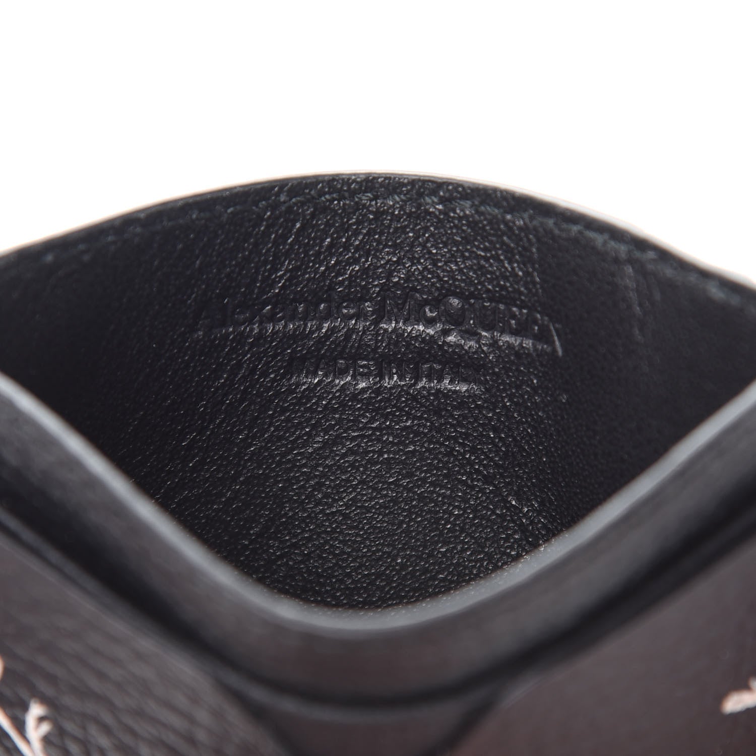 Alexander McQueen Calfskin Dancing Skeleton Card Holder Black 6 of 8