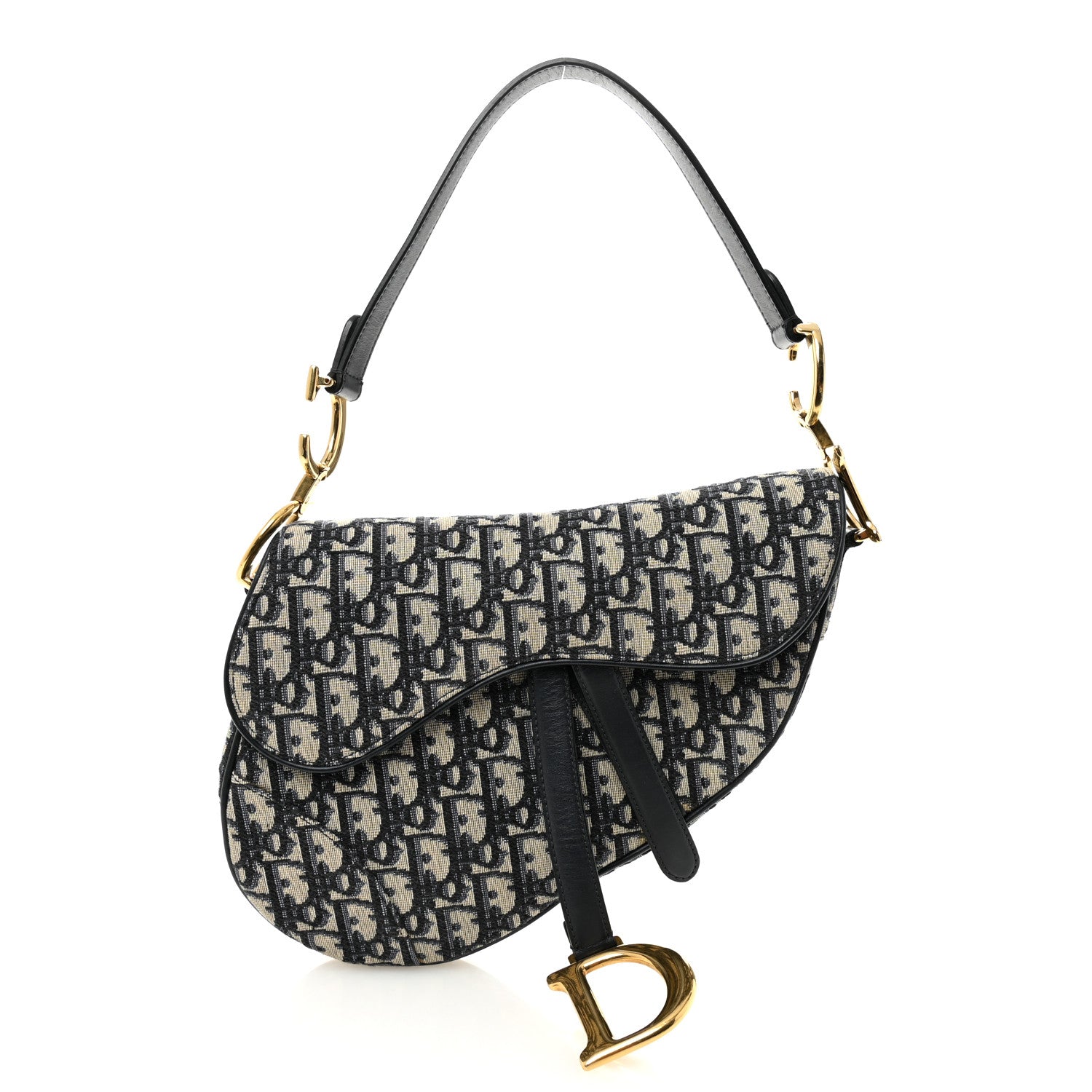 Christian Dior Oblique Saddle Bag Blue 1 of 12