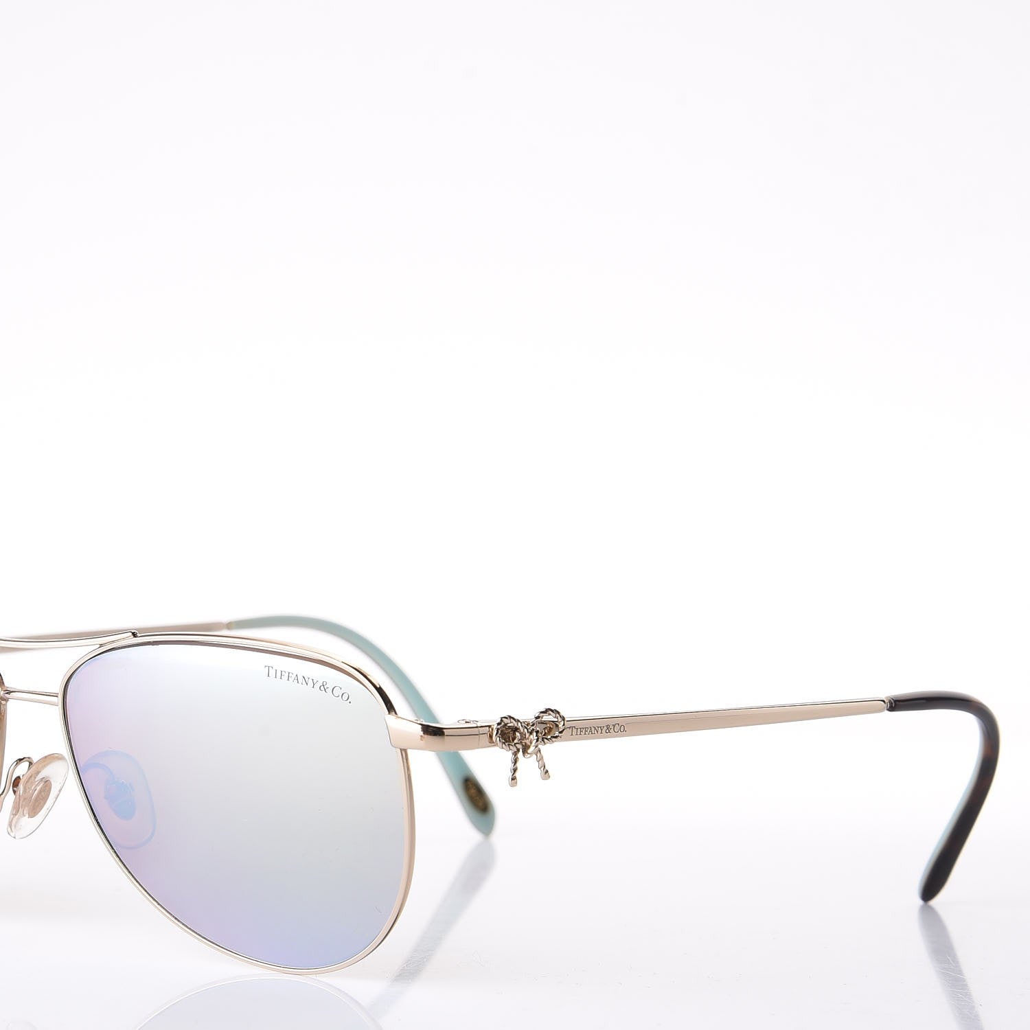 Tiffany Aviator Twist Bow Sunglasses TF 3044 Gold 6 of 10