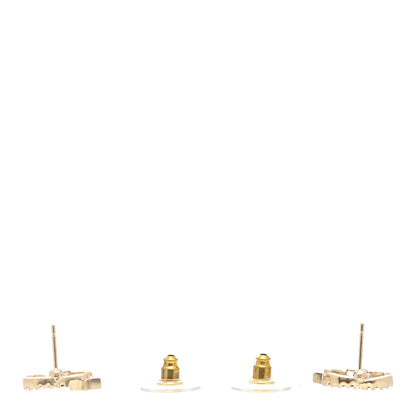 Chanel Crystal CC Starfall Earrings Gold 3 of 5