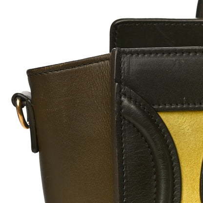 Celine Nubuck Smooth Calfskin Nano Tri-Color Luggage Chartreuse 16 of 20