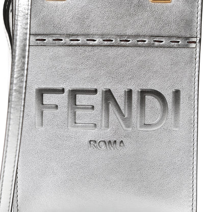 Fendi Vitello Catalan Mirror Plexiglass Mini Fendi Sunshine Shopper Tote Argento 8 of 10
