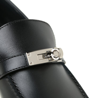 Hermes Calfskin Womens Destin Loafers 37 Black 11 of 16