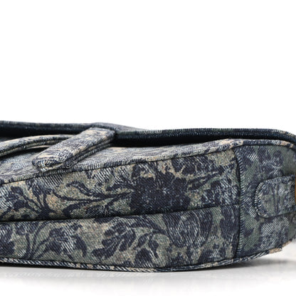 Christian Dior Denim Brocart Embroidered Saddle Bag Blue 8 of 8