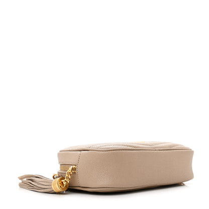 Saint Laurent Grain De Poudre Matelasse Monogram Mini Lou Camera Bag Dark Beige 4 of 11