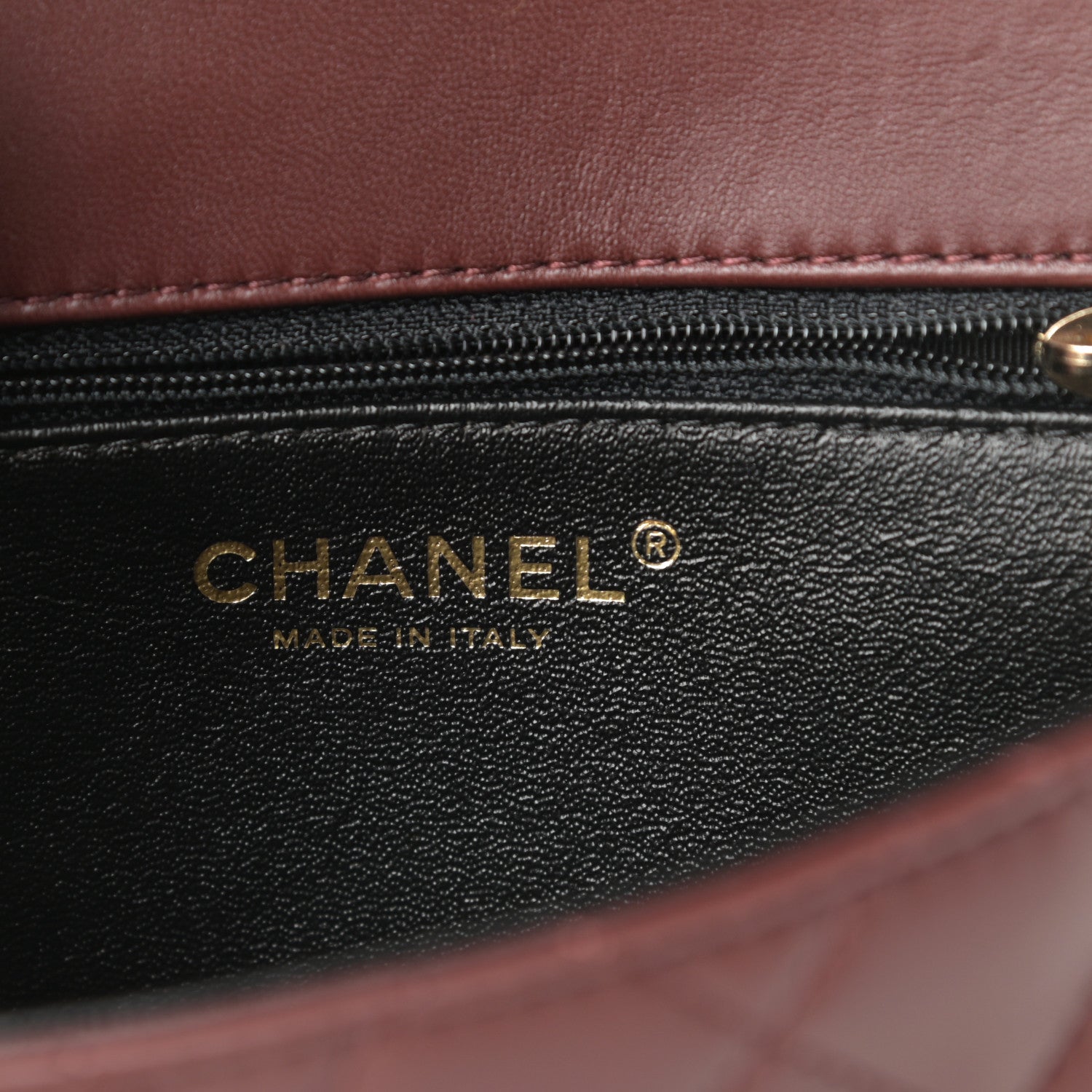 Chanel Lambskin Quilted Mini Two Tone Day Flap Burgundy 6 of 11