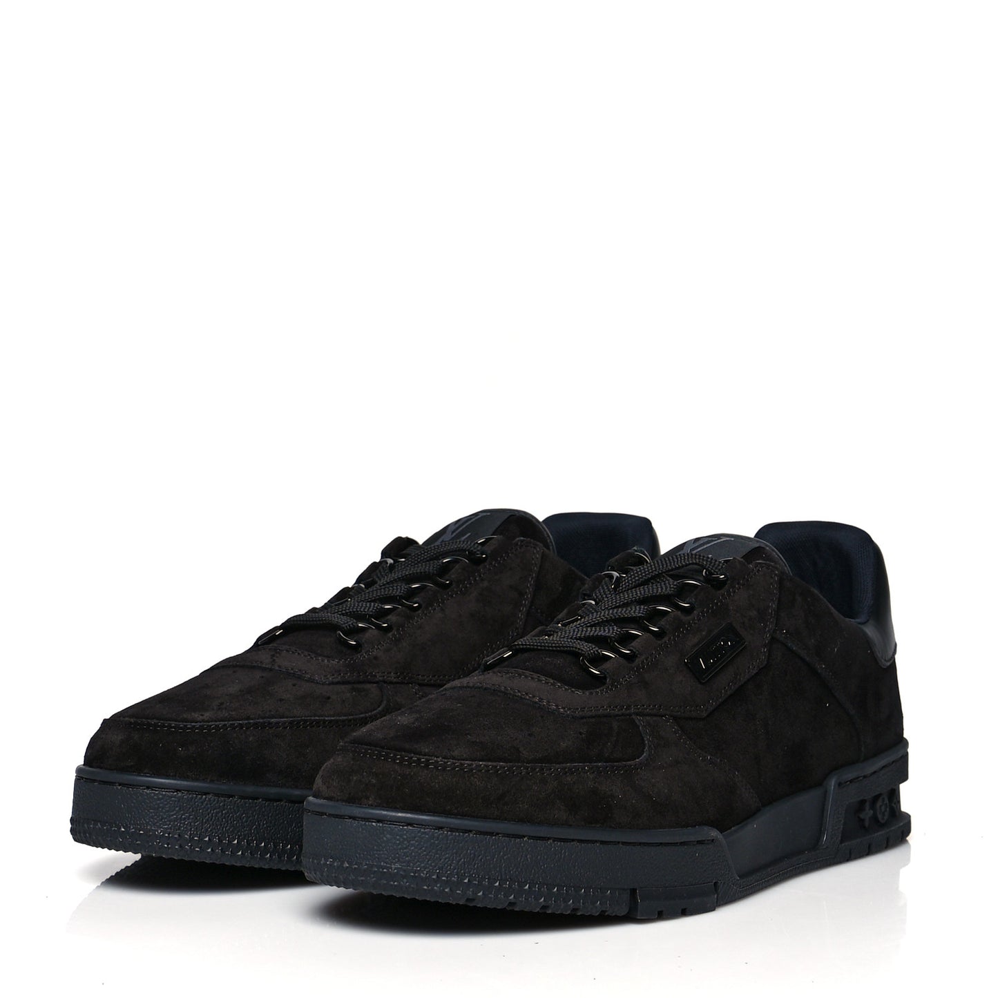 Suede Mens LV Trainer Sneakers 9.5 Black