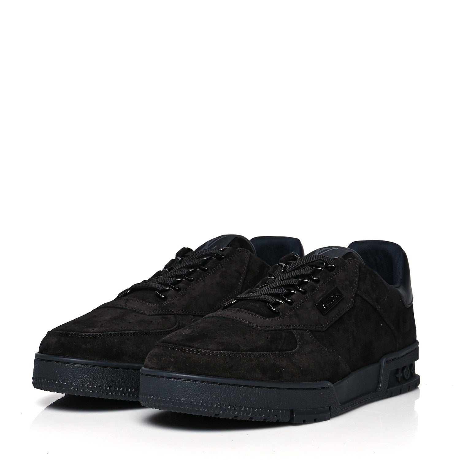 Louis Vuitton Suede Mens LV Trainer Sneakers 9.5 Black 3 of 9