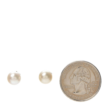 Tiffany Sterling Silver Freshwater Pearl 7-8mm Ziegfeld Earrings 2 of 5