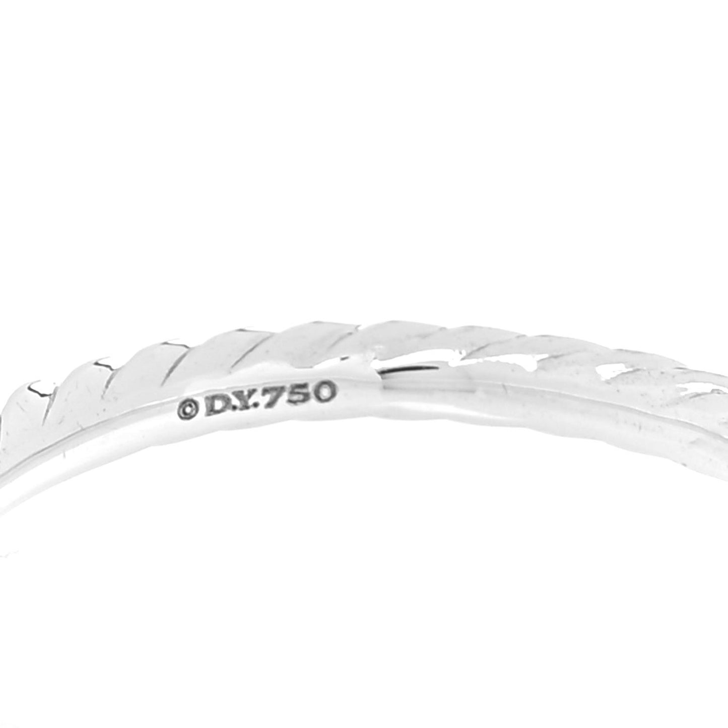 18K White Gold Diamond 2mm Cable Collectibles Band Ring 57 8