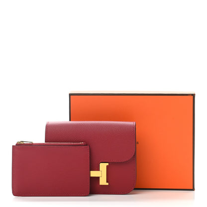 Hermes Evercolor Constance Slim Wallet Rouge Grenat 10 of 10