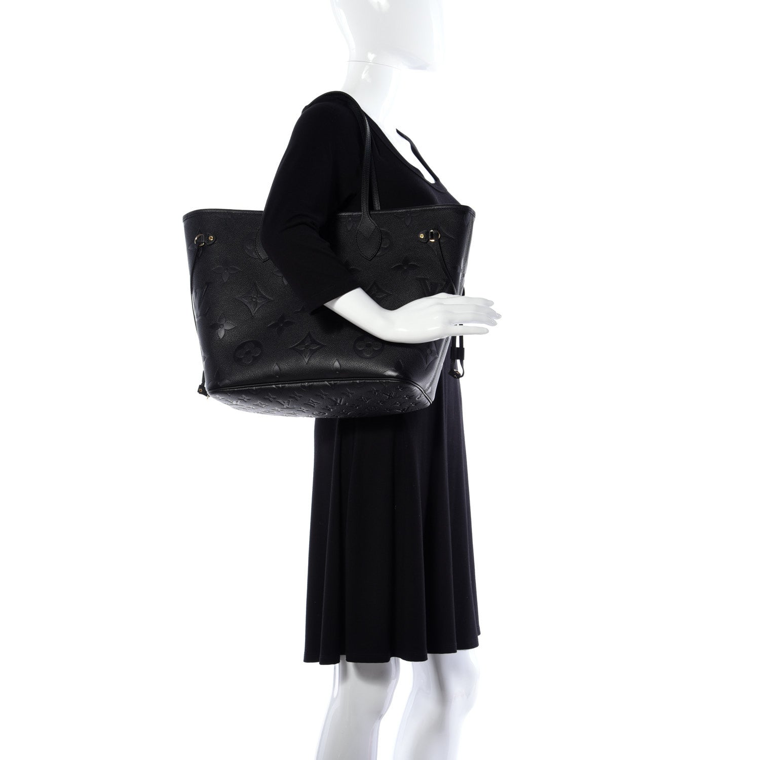 Louis Vuitton Empreinte Monogram Giant Neverfull MM Black 2 of 8