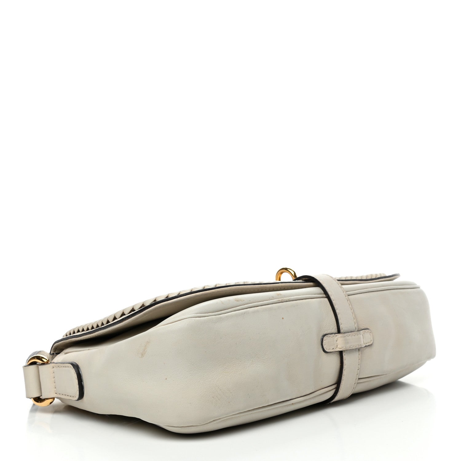 Gucci Calfskin Handmade Medium Flap Shoulder Bag Off White 4 of 5