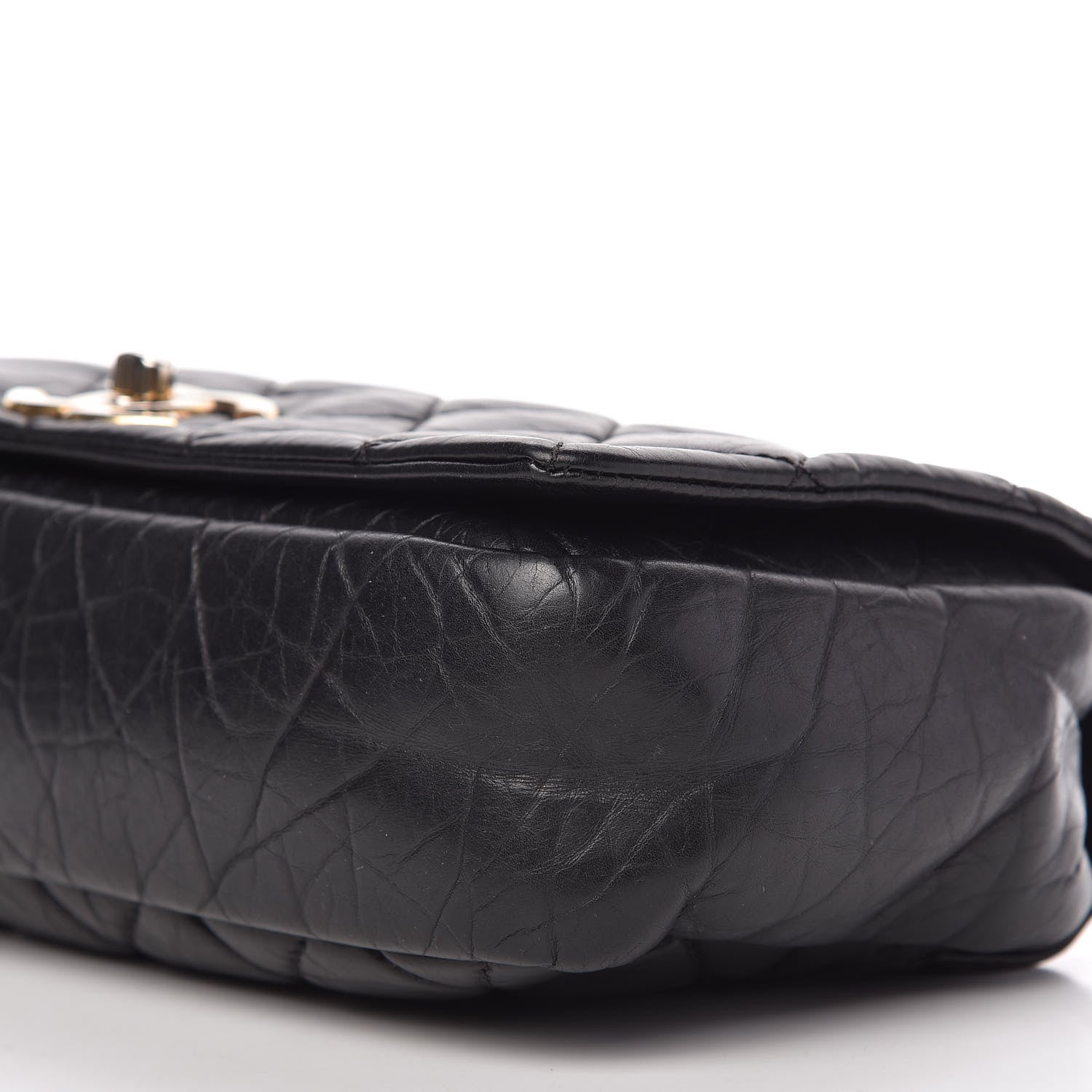 Chanel Aged Calfskin Quilted Medium Pondichery Flap Black 7 of 10