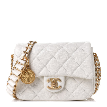 Chanel Caviar Quilted Mini Chain Soul Flap White 2 of 22
