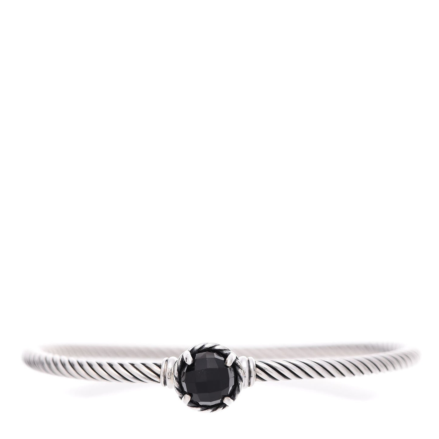 Sterling Silver Onyx 3mm Chatelaine Bracelet