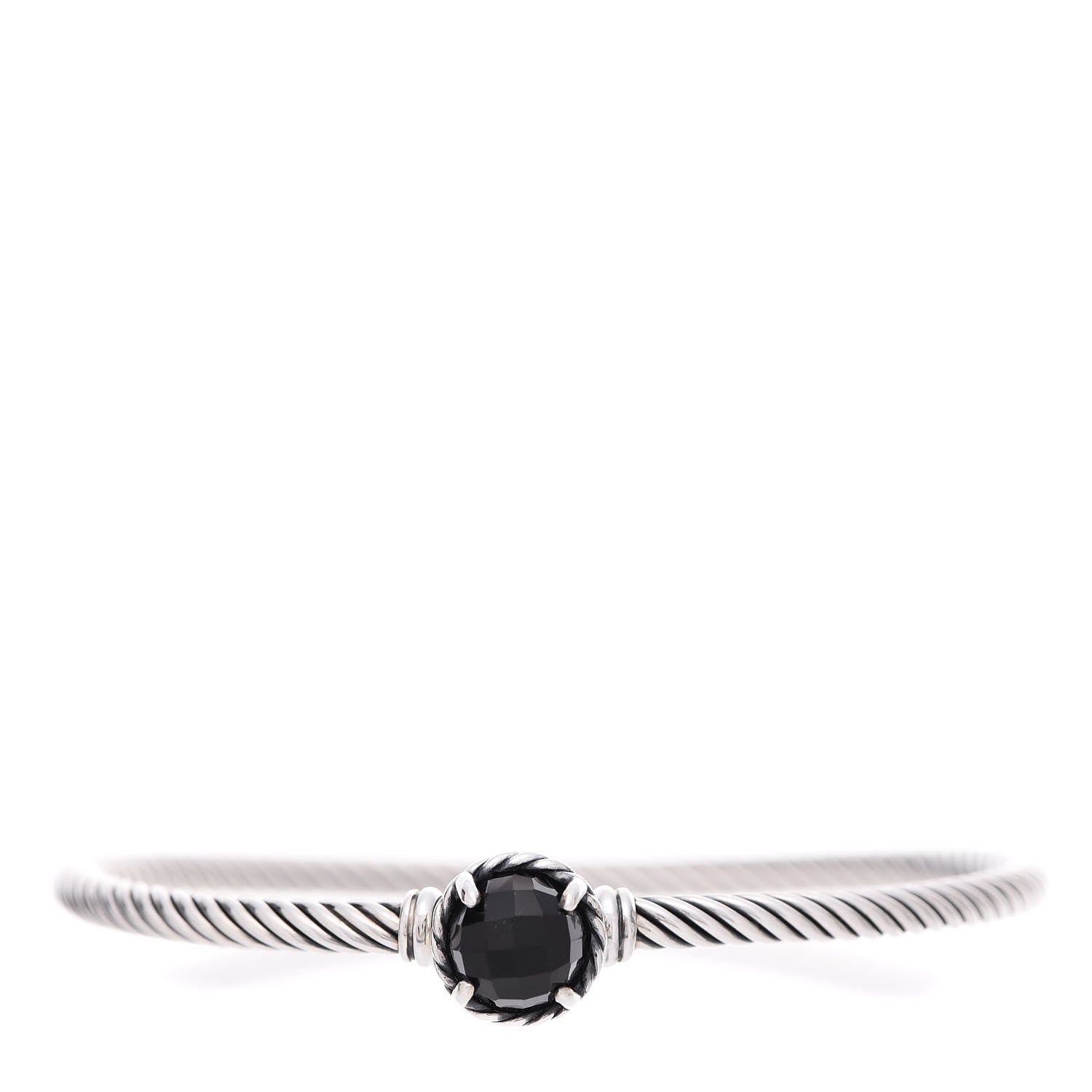 David Yurman Sterling Silver Onyx 3mm Chatelaine Bracelet 1 of 5