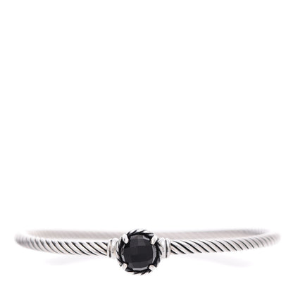 David Yurman Sterling Silver Onyx 3mm Chatelaine Bracelet 1 of 5
