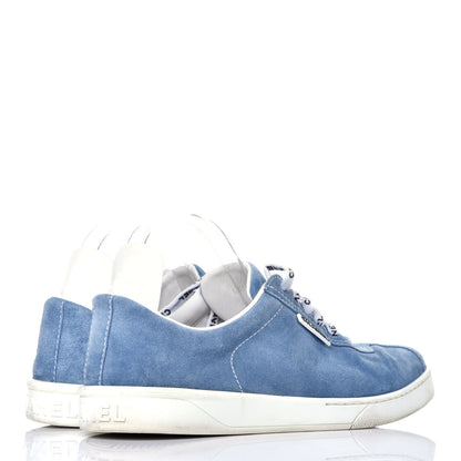 Chanel Suede Calfskin Sneakers 42 Light Blue 4 of 9