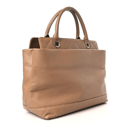 Chanel Caviar Medium Soft CC Top Handle Tote Dark Beige 3 of 16
