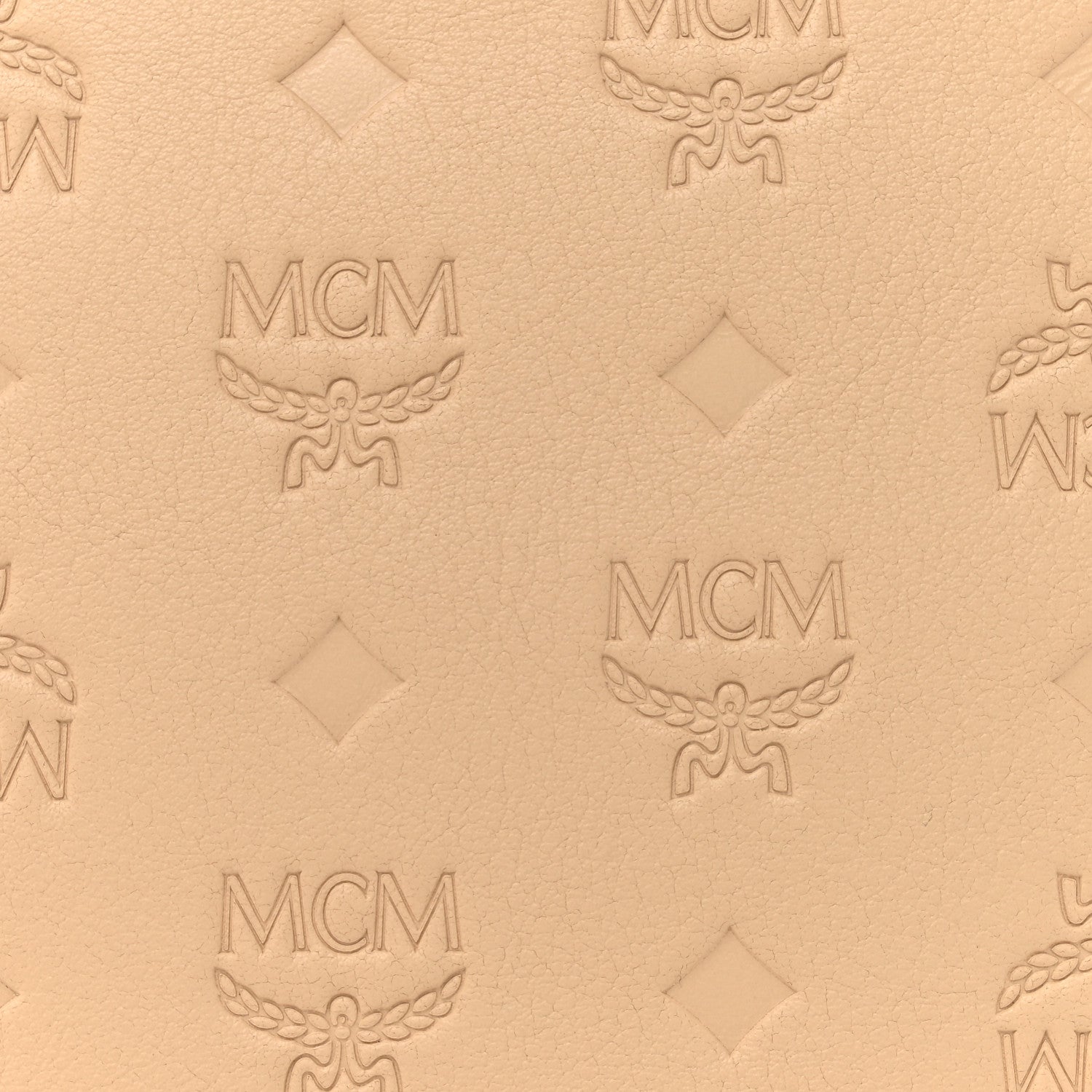 MCM Calfskin Ottomar Monogram Aren Crossbody Pouch Beige Croissant 8 of 11