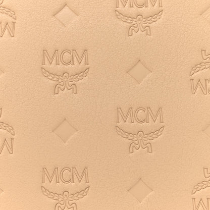 MCM Calfskin Ottomar Monogram Aren Crossbody Pouch Beige Croissant 8 of 11