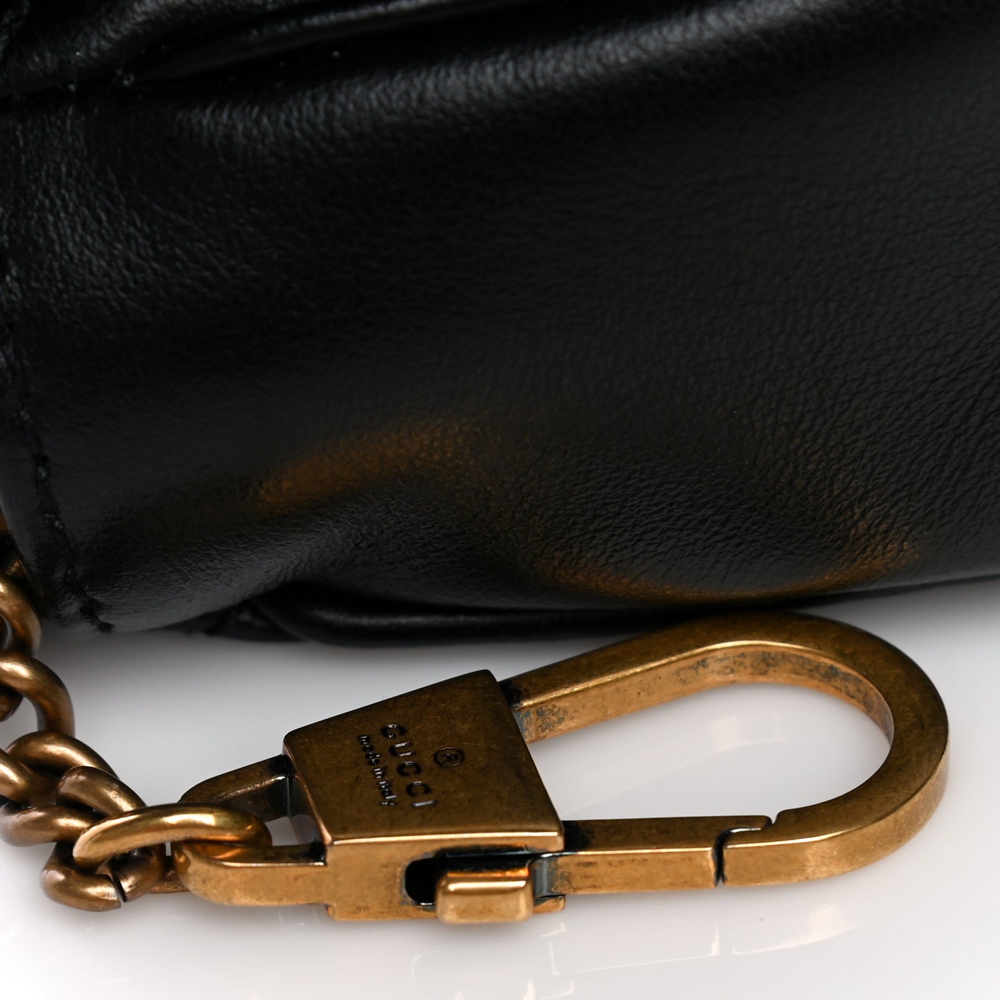 Calfskin Matelasse Super Mini GG Marmont Shoulder Bag Black